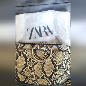 Zara snake leather belt bag.